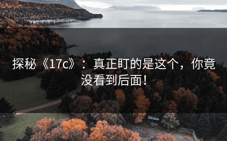 探秘《17c》:真正盯的是这个,你竟没看到后面! 探秘《17c》:真正盯的是这个,你竟没看到后面!